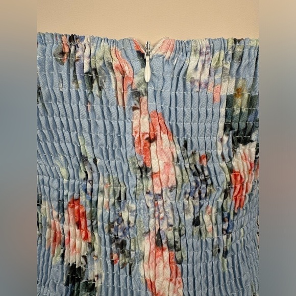 Beulah Floral Strapless Peplum Top with Eyelet details Size Large - Picture 7 of 13